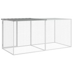 vidaXL Coteț pui cu acoperiș gri deschis 203x98x90 cm oțel galvanizat vidaXL Coteț pui cu acoperiș gri deschis 203x98x90 cm oțel galvanizat