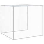 vidaXL Coteț pui cu acoperiș gri deschis 203x98x90 cm oțel galvanizat vidaXL Coteț pui cu acoperiș gri deschis 203x98x90 cm oțel galvanizat