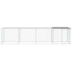 vidaXL Coteț pui cu acoperiș gri deschis 403x98x90 cm oțel galvanizat vidaXL Coteț pui cu acoperiș gri deschis 403x98x90 cm oțel galvanizat