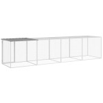 vidaXL Coteț pui cu acoperiș gri deschis 403x98x90 cm oțel galvanizat vidaXL Coteț pui cu acoperiș gri deschis 403x98x90 cm oțel galvanizat