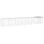 vidaXL Coteț pui cu acoperiș gri deschis 603x98x90 cm oțel galvanizat vidaXL Coteț pui cu acoperiș gri deschis 603x98x90 cm oțel galvanizat