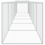 vidaXL Coteț pui cu acoperiș gri deschis 603x98x90 cm oțel galvanizat vidaXL Coteț pui cu acoperiș gri deschis 603x98x90 cm oțel galvanizat