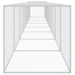 vidaXL Coteț pui cu acoperiș gri deschis 803x98x90 cm oțel galvanizat vidaXL Coteț pui cu acoperiș gri deschis 803x98x90 cm oțel galvanizat
