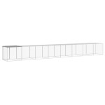 vidaXL Coteț pui cu acoperiș gri deschis 803x98x90 cm oțel galvanizat vidaXL Coteț pui cu acoperiș gri deschis 803x98x90 cm oțel galvanizat