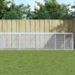 vidaXL Coteț pui cu acoperiș gri deschis 1003x98x90 cm oțel galvanizat vidaXL Coteț pui cu acoperiș gri deschis 1003x98x90 cm oțel galvanizat