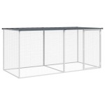 vidaXL Coteț pui cu acoperiș, antracit, 203x98x90 cm, oțel galvanizat