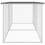 vidaXL Coteț pui cu acoperiș, antracit, 203x98x90 cm, oțel galvanizat