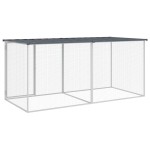 vidaXL Coteț pui cu acoperiș, antracit, 203x98x90 cm, oțel galvanizat
