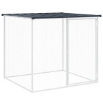vidaXL Coteț pui cu acoperiș, antracit, 203x98x90 cm, oțel galvanizat