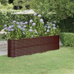 vidaXL Strat înălțat grădină 260x40x68 cm oțel galvanizat