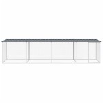 vidaXL Coteț pui cu acoperiș, antracit, 403x98x90 cm, oțel galvanizat