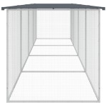 vidaXL Coteț pui cu acoperiș, antracit, 403x98x90 cm, oțel galvanizat