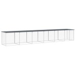 vidaXL Coteț pui cu acoperiș, antracit, 603x98x90 cm, oțel galvanizat vidaXL Coteț pui cu acoperiș, antracit, 603x98x90 cm, oțel galvanizat
