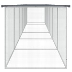 vidaXL Coteț pui cu acoperiș, antracit, 603x98x90 cm, oțel galvanizat vidaXL Coteț pui cu acoperiș, antracit, 603x98x90 cm, oțel galvanizat