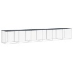 vidaXL Coteț pui cu acoperiș, antracit, 603x98x90 cm, oțel galvanizat vidaXL Coteț pui cu acoperiș, antracit, 603x98x90 cm, oțel galvanizat