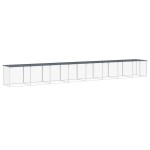 vidaXL Coteț pui cu acoperiș, antracit, 803x98x90 cm, oțel galvanizat vidaXL Coteț pui cu acoperiș, antracit, 803x98x90 cm, oțel galvanizat