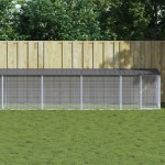 vidaXL Coteț pui cu acoperiș, antracit, 803x98x90 cm, oțel galvanizat vidaXL Coteț pui cu acoperiș, antracit, 803x98x90 cm, oțel galvanizat