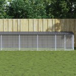 vidaXL Coteț pui cu acoperiș, antracit, 1003x98x90 cm, oțel galvanizat vidaXL Coteț pui cu acoperiș, antracit, 1003x98x90 cm, oțel galvanizat