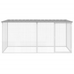 vidaXL Coteț pui cu acoperiș gri deschis 203x98x90 cm oțel galvanizat vidaXL Coteț pui cu acoperiș gri deschis 203x98x90 cm oțel galvanizat