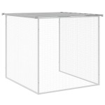 vidaXL Coteț pui cu acoperiș gri deschis 203x98x90 cm oțel galvanizat vidaXL Coteț pui cu acoperiș gri deschis 203x98x90 cm oțel galvanizat