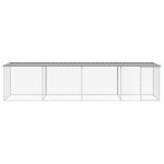 vidaXL Coteț pui cu acoperiș gri deschis 403x98x90 cm oțel galvanizat
