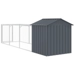 vidaXL Cușcă câine cu acoperiș antracit 117x405x123 cm oțel galvanizat