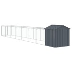 vidaXL Cușcă câine cu acoperiș antracit 117x813x123 cm oțel galvanizat