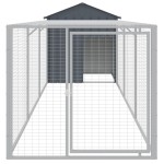 vidaXL Coteț de pui cu țarc antracit 117x405x123 cm oțel galvanizat vidaXL Coteț de pui cu țarc antracit 117x405x123 cm oțel galvanizat