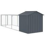 vidaXL Coteț de pui cu țarc antracit 117x405x123 cm oțel galvanizat vidaXL Coteț de pui cu țarc antracit 117x405x123 cm oțel galvanizat