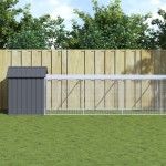 vidaXL Coteț de pui cu incintă antracit 117x609x123 cm oțel galvanizat vidaXL Coteț de pui cu incintă antracit 117x609x123 cm oțel galvanizat