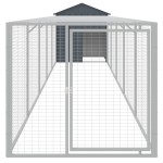 vidaXL Coteț de pui cu incintă antracit 117x609x123 cm oțel galvanizat vidaXL Coteț de pui cu incintă antracit 117x609x123 cm oțel galvanizat