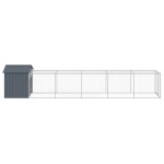 vidaXL Coteț de pui cu incintă antracit 117x609x123 cm oțel galvanizat vidaXL Coteț de pui cu incintă antracit 117x609x123 cm oțel galvanizat