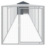 vidaXL Coteț de pui cu incintă antracit 117x813x123 cm oțel galvanizat vidaXL Coteț de pui cu incintă antracit 117x813x123 cm oțel galvanizat