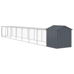 vidaXL Coteț de pui cu incintă antracit 117x813x123 cm oțel galvanizat vidaXL Coteț de pui cu incintă antracit 117x813x123 cm oțel galvanizat