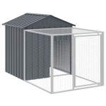 vidaXL Coteț de pui cu incintă antracit 117x813x123 cm oțel galvanizat vidaXL Coteț de pui cu incintă antracit 117x813x123 cm oțel galvanizat