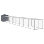 vidaXL Coteț de pui cu incintă antracit 117x1017x123cm oțel galvanizat vidaXL Coteț de pui cu incintă antracit 117x1017x123cm oțel galvanizat
