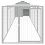 vidaXL Coteț pui cu incintă gri deschis 117x609x123 cm oțel galvanizat vidaXL Coteț pui cu incintă gri deschis 117x609x123 cm oțel galvanizat