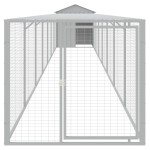 vidaXL Coteț pui cu incintă gri deschis 117x813x123 cm oțel galvanizat
