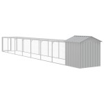 vidaXL Coteț pui cu incintă gri deschis 117x813x123 cm oțel galvanizat