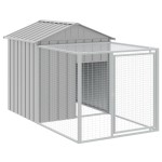 vidaXL Coteț pui cu incintă gri deschis 117x813x123 cm oțel galvanizat