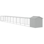 vidaXL Coteț pui cu incintă gri deschis 117x1017x123cm oțel galvanizat vidaXL Coteț pui cu incintă gri deschis 117x1017x123cm oțel galvanizat