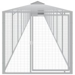 vidaXL Coteț pui cu incintă gri deschis 117x1221x123cm oțel galvanizat vidaXL Coteț pui cu incintă gri deschis 117x1221x123cm oțel galvanizat