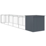 vidaXL Cușcă câine cu țarc antracit 110x609x110 cm oțel galvanizat