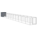 vidaXL Cușcă câine cu țarc antracit 110x1221x110 cm oțel galvanizat