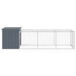 vidaXL Coteț de pui cu incintă antracit 110x405x110 cm oțel galvanizat vidaXL Coteț de pui cu incintă antracit 110x405x110 cm oțel galvanizat