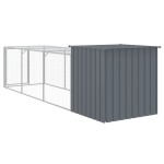 vidaXL Coteț de pui cu incintă antracit 110x405x110 cm oțel galvanizat vidaXL Coteț de pui cu incintă antracit 110x405x110 cm oțel galvanizat