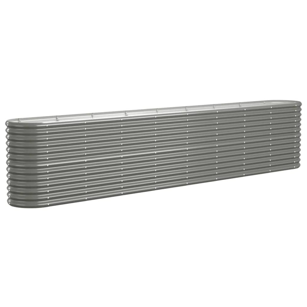 vidaXL Strat înălțat grădină gri 332x40x68cm oțel galvanizat