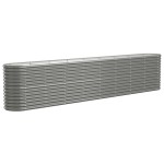 vidaXL Strat înălțat grădină gri 332x40x68cm oțel galvanizat