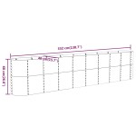 vidaXL Strat înălțat grădină gri 332x40x68cm oțel galvanizat