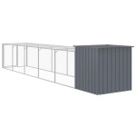 vidaXL Coteț de pui cu incintă antracit 110x609x110 cm oțel galvanizat